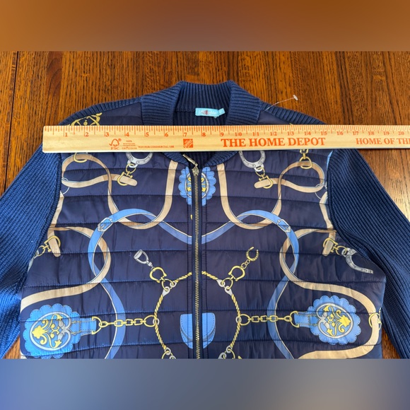 J. MCLAUGHLIN Andi Jacket Fairfax Crest Puffer Vest Design Knit Sleeves Size M - Picture 8 of 11